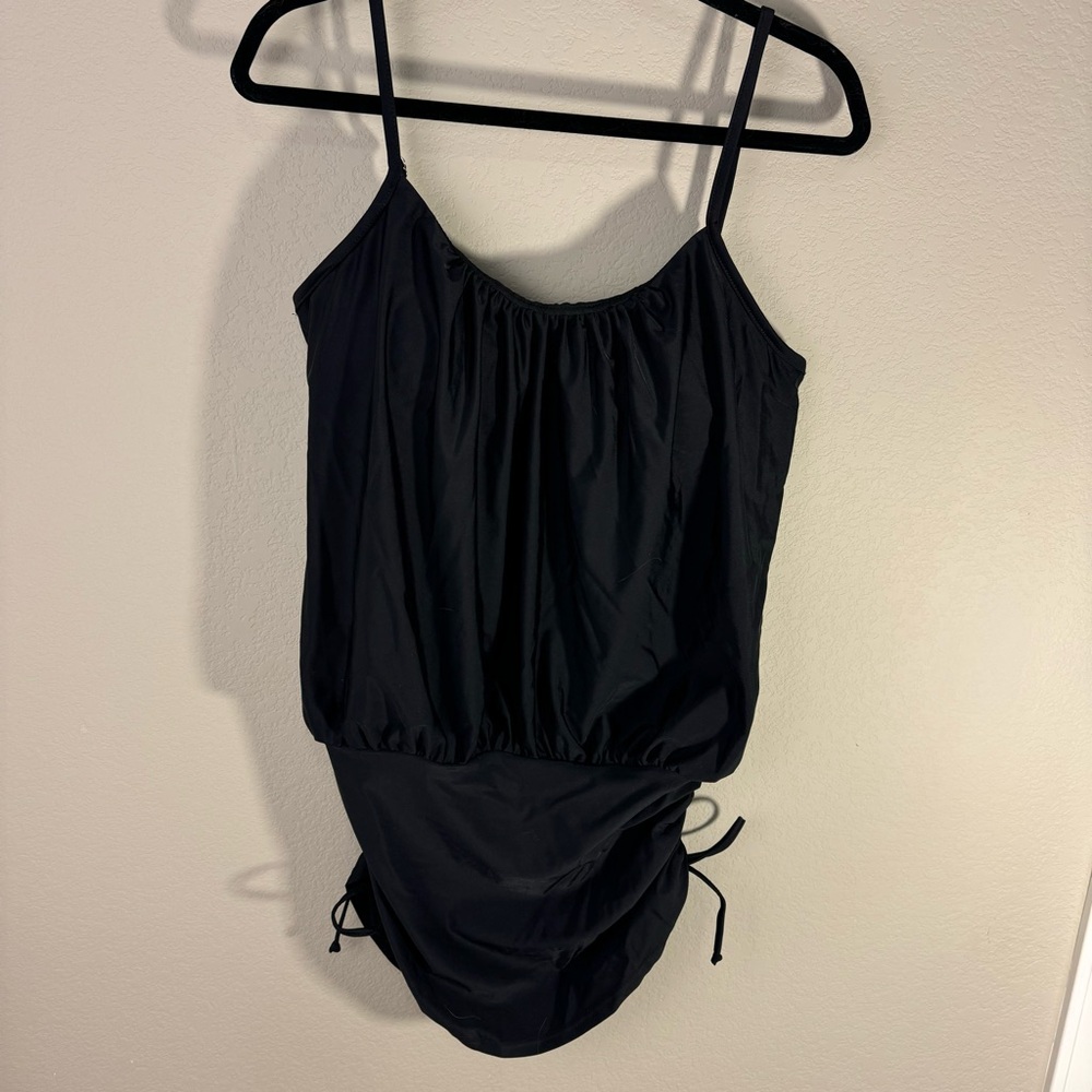 Black one piece ladies bathing suit